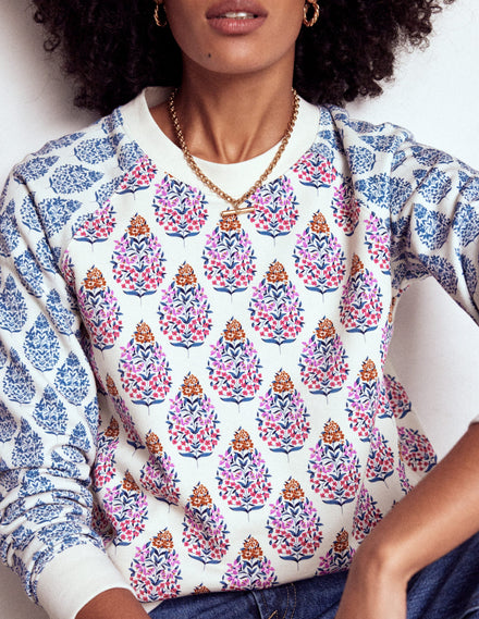 Rosa Printed Sweatshirt-Multi, Wildflower Bouquet