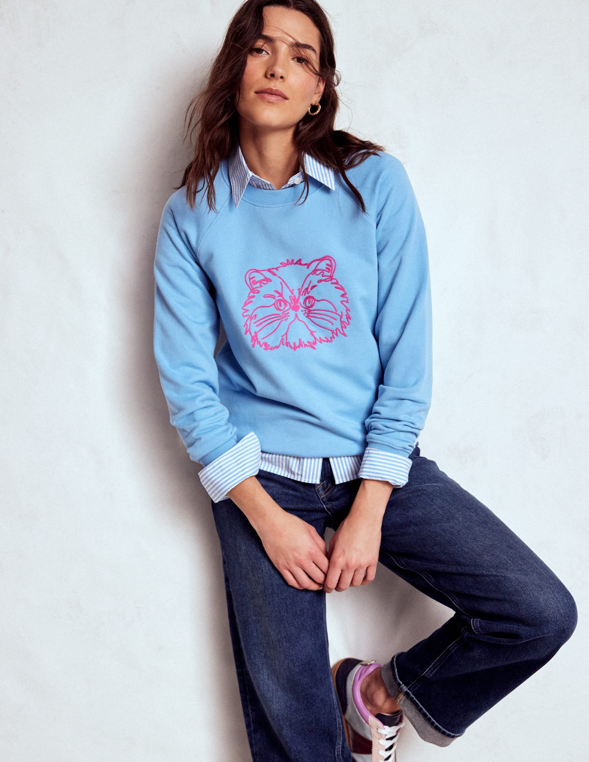 Rosa Embroidered Sweatshirt-Grumpy Cat - Image 1