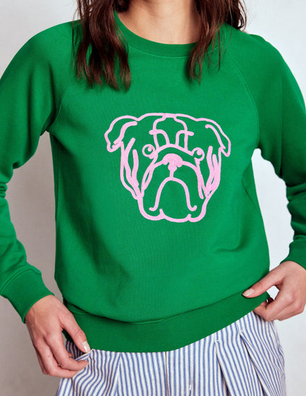 Rosa Embroidered Sweatshirt-Grumpy Dog