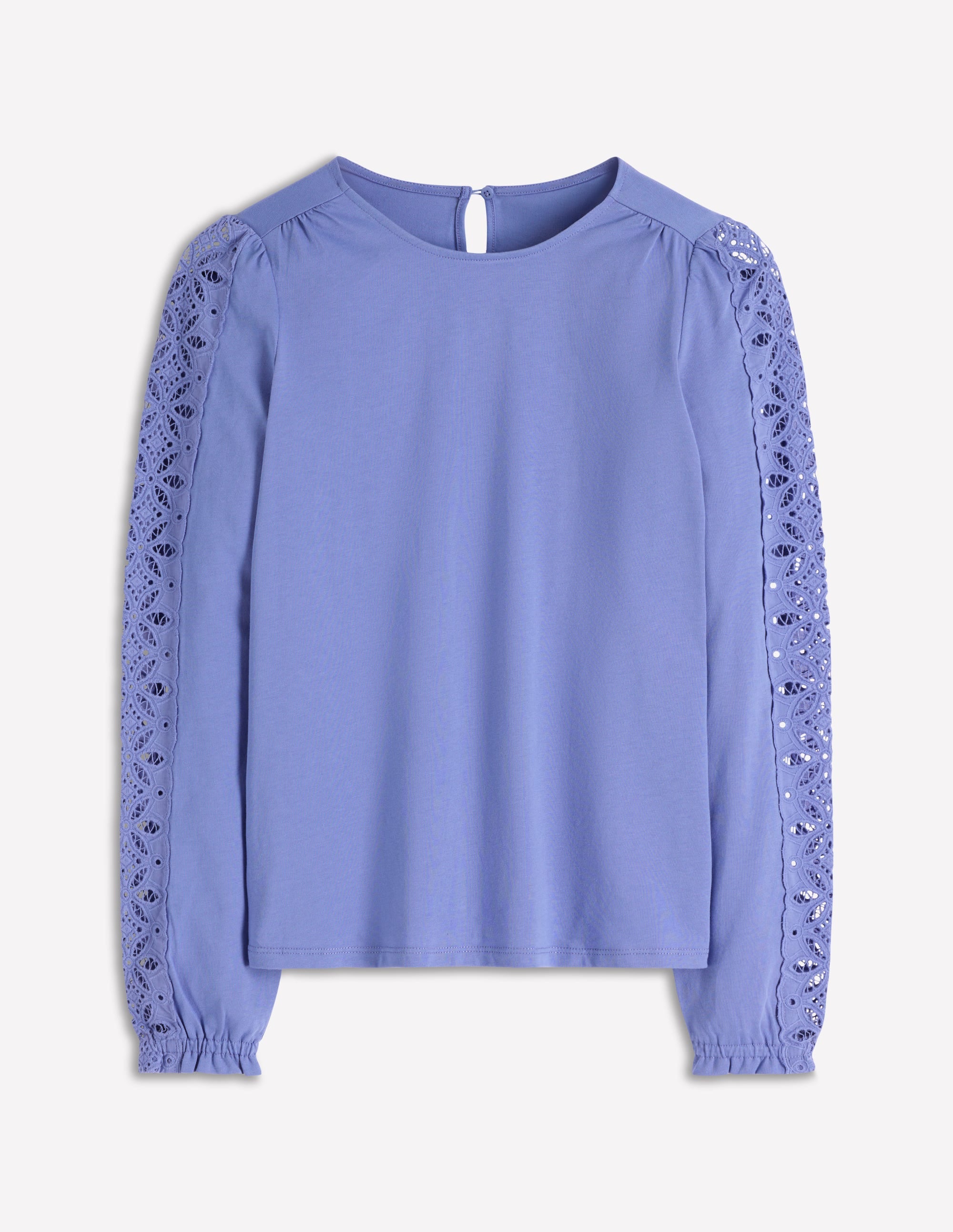 Scarlett Broderie Trim Top-Soft Blue - Image 4