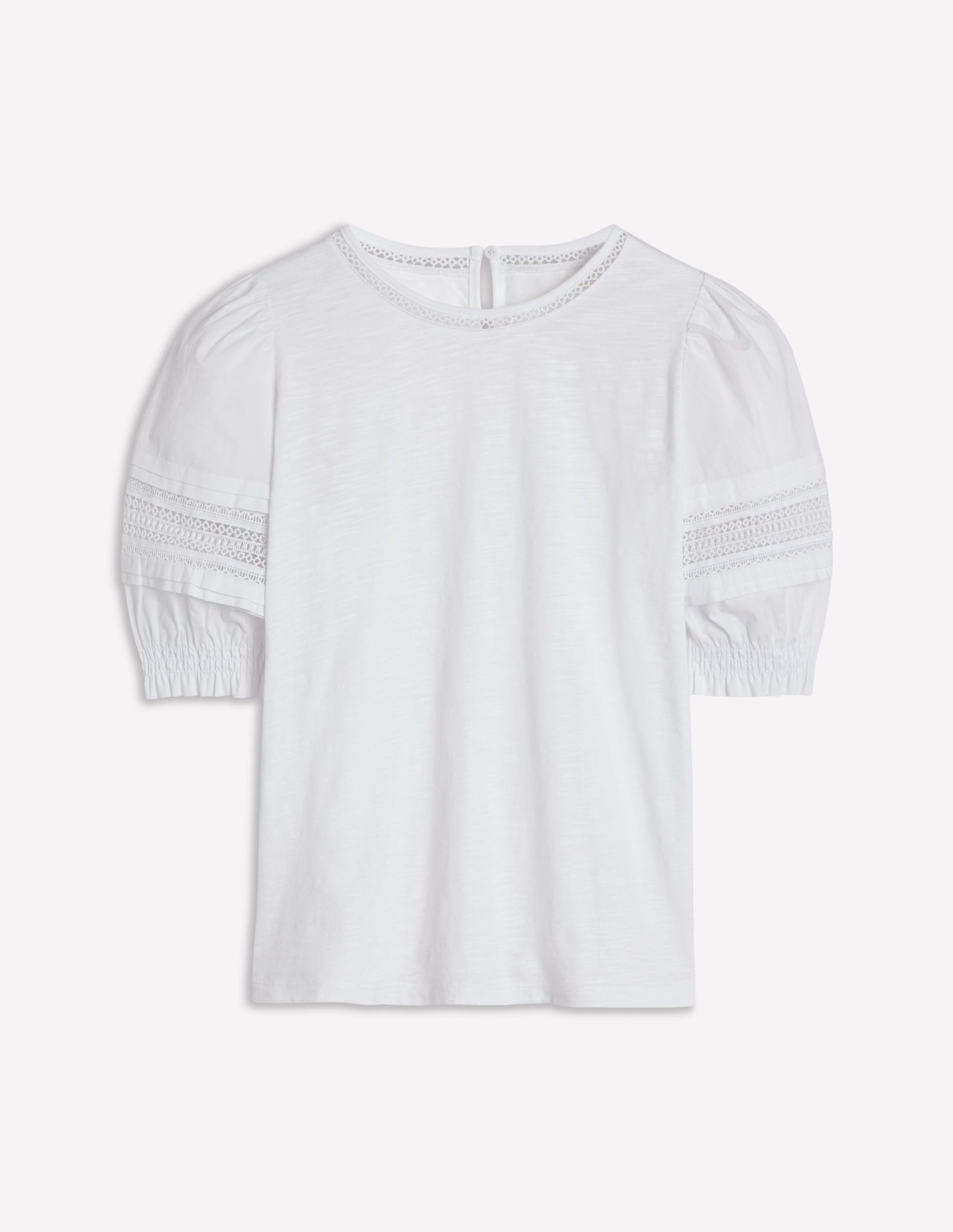 Lottie Puff Sleeve Top-White-6