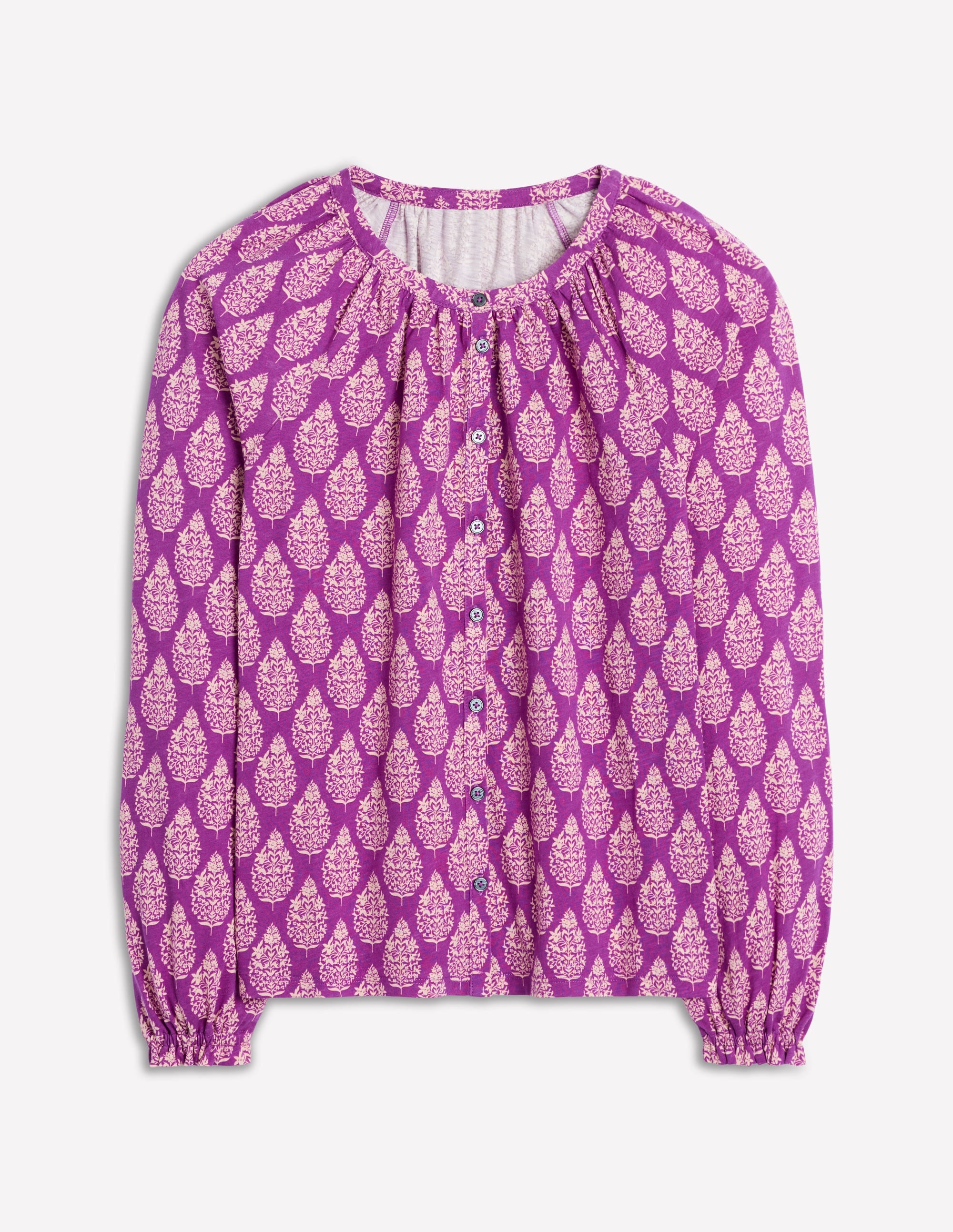 Isla Long Sleeve Jersey Shirt-Purple, Wildflower Bouquet - Image 7