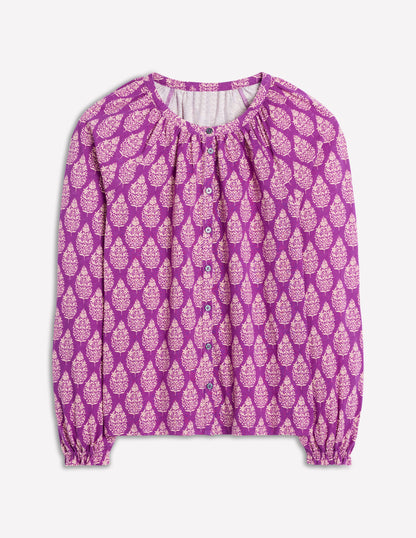 Isla Long Sleeve Jersey Shirt-Purple, Wildflower Bouquet-7