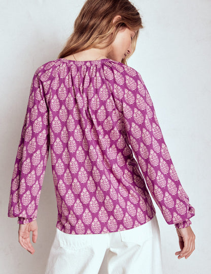 Isla Long Sleeve Jersey Shirt-Purple, Wildflower Bouquet-3