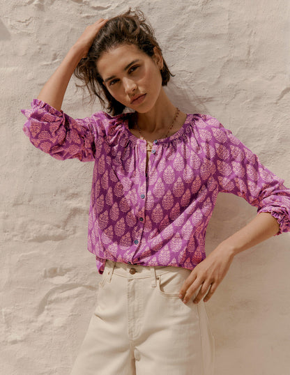 Isla Long Sleeve Jersey Shirt-Purple, Wildflower Bouquet-6