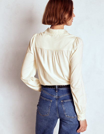 Lace Collar Blouse-Ivory-3
