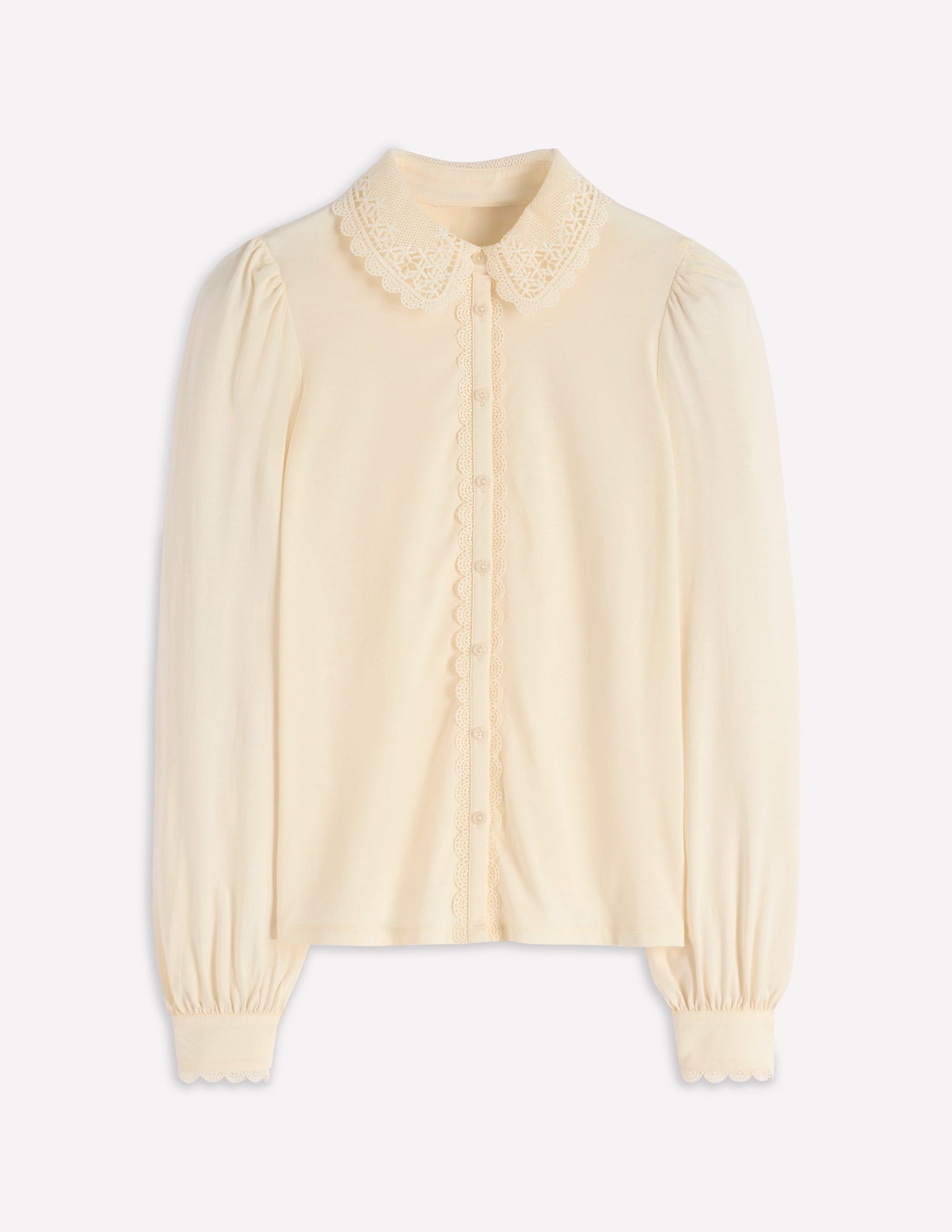 Lace Collar Blouse-Ivory-5