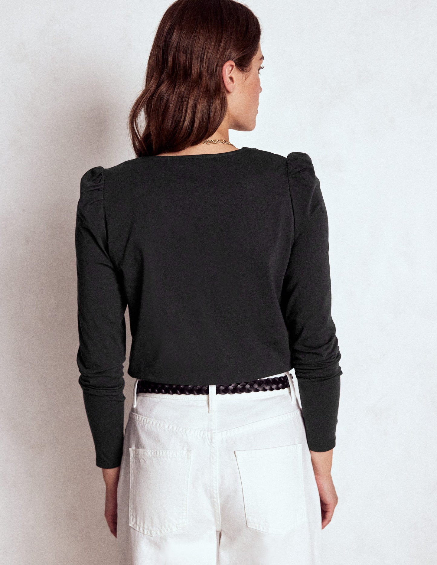 Flora Lace V-neck Top-Black