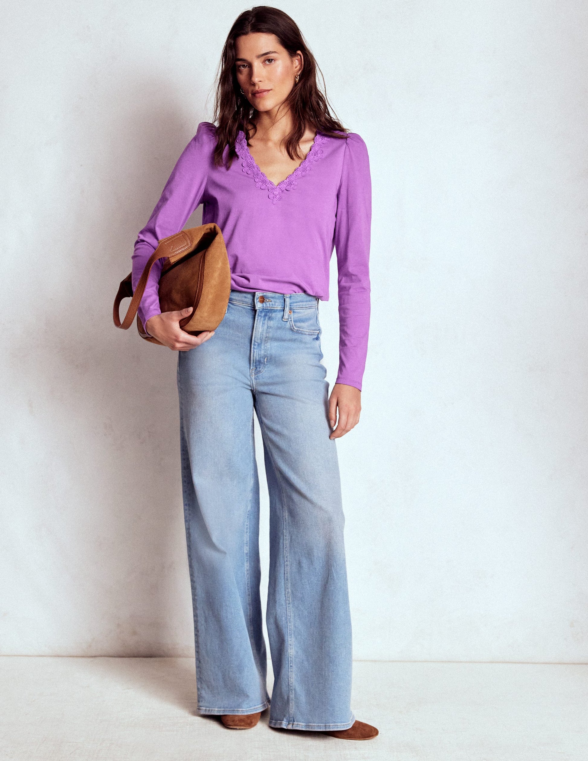 Flora Lace V-neck Top-Amethyst Purple-4