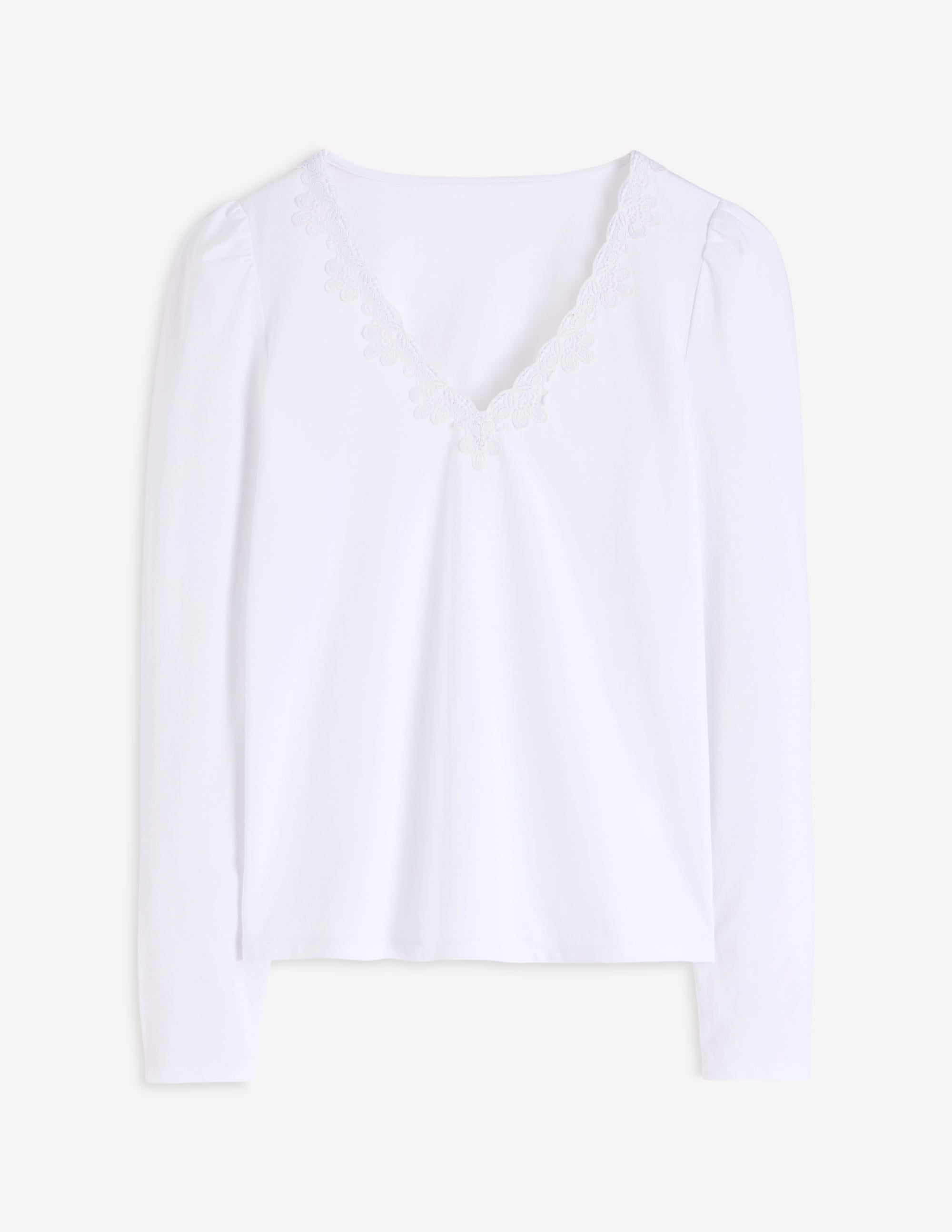 Supersoft V- Neck Trim Top-White - Image 5