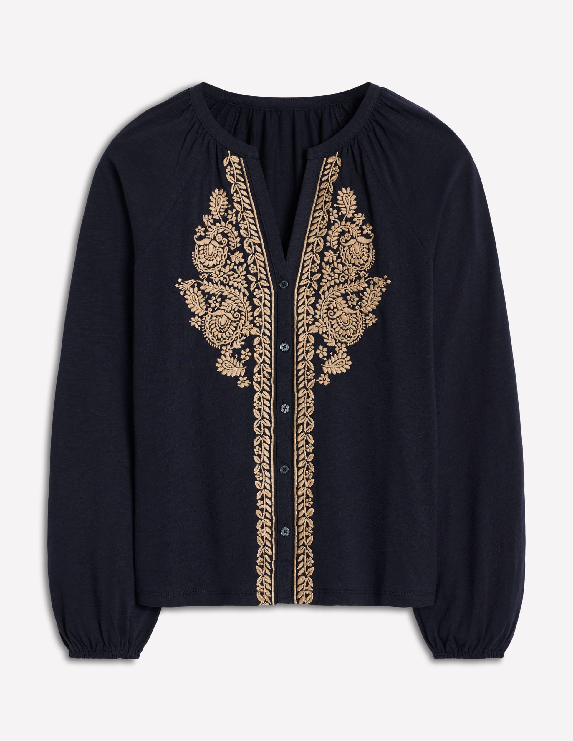 Alma Embroidered Shirt-Navy-5