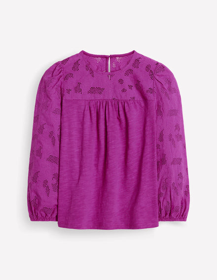 May Broderie Top-Regal Purple