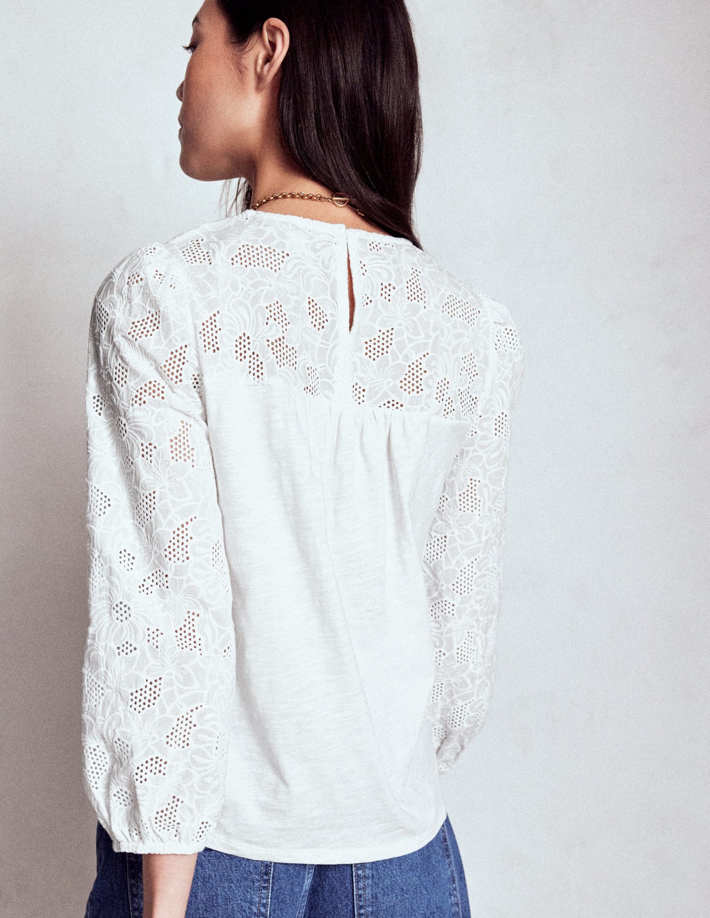 May Broderie Top-White