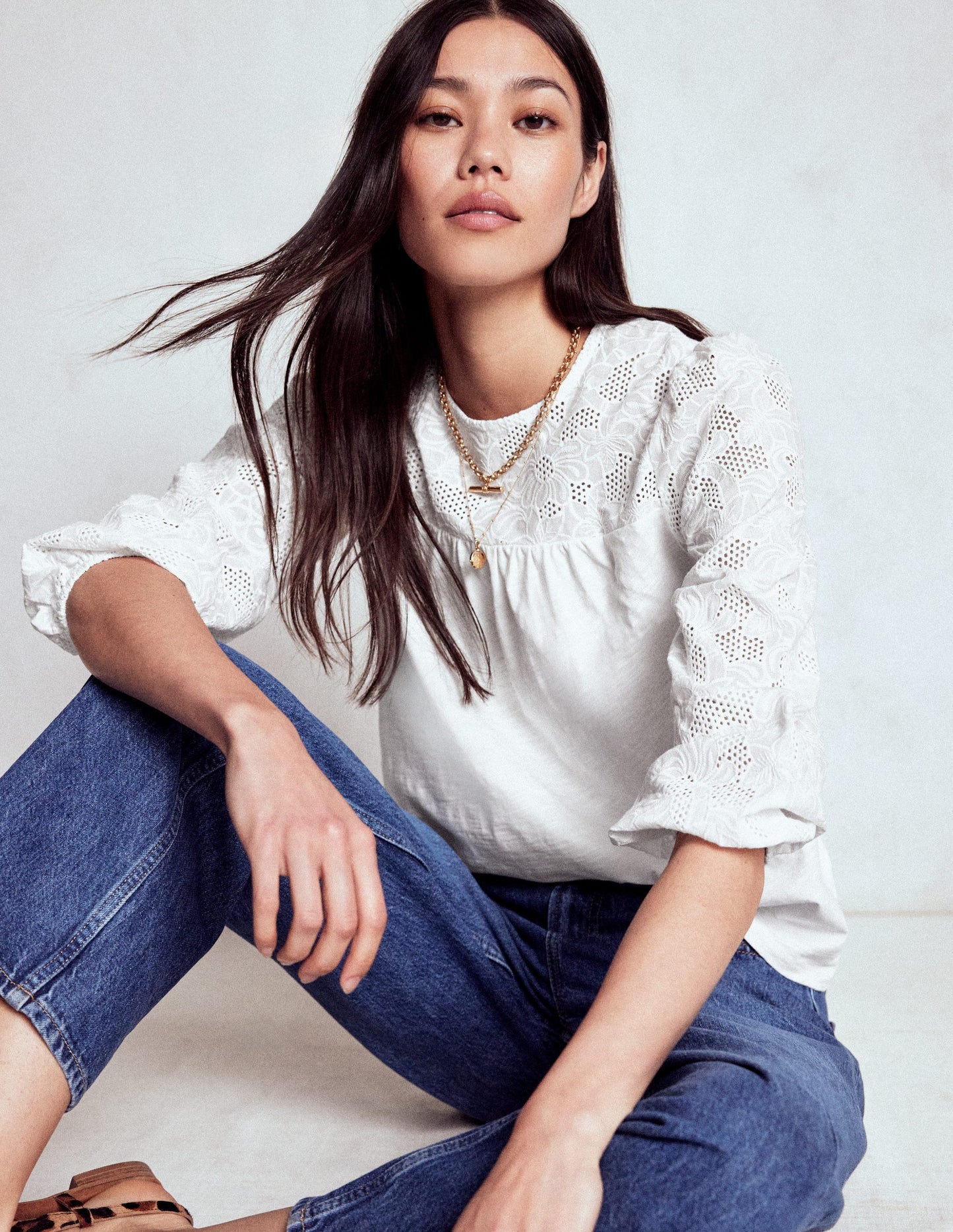 May Broderie Top-White