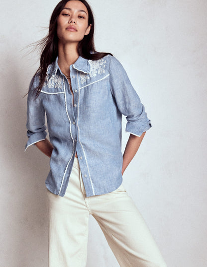 Sienna Western Shirt-Chambray-4