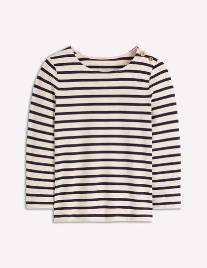 Button Mariner Breton-Ivory and Navy Stripe-4