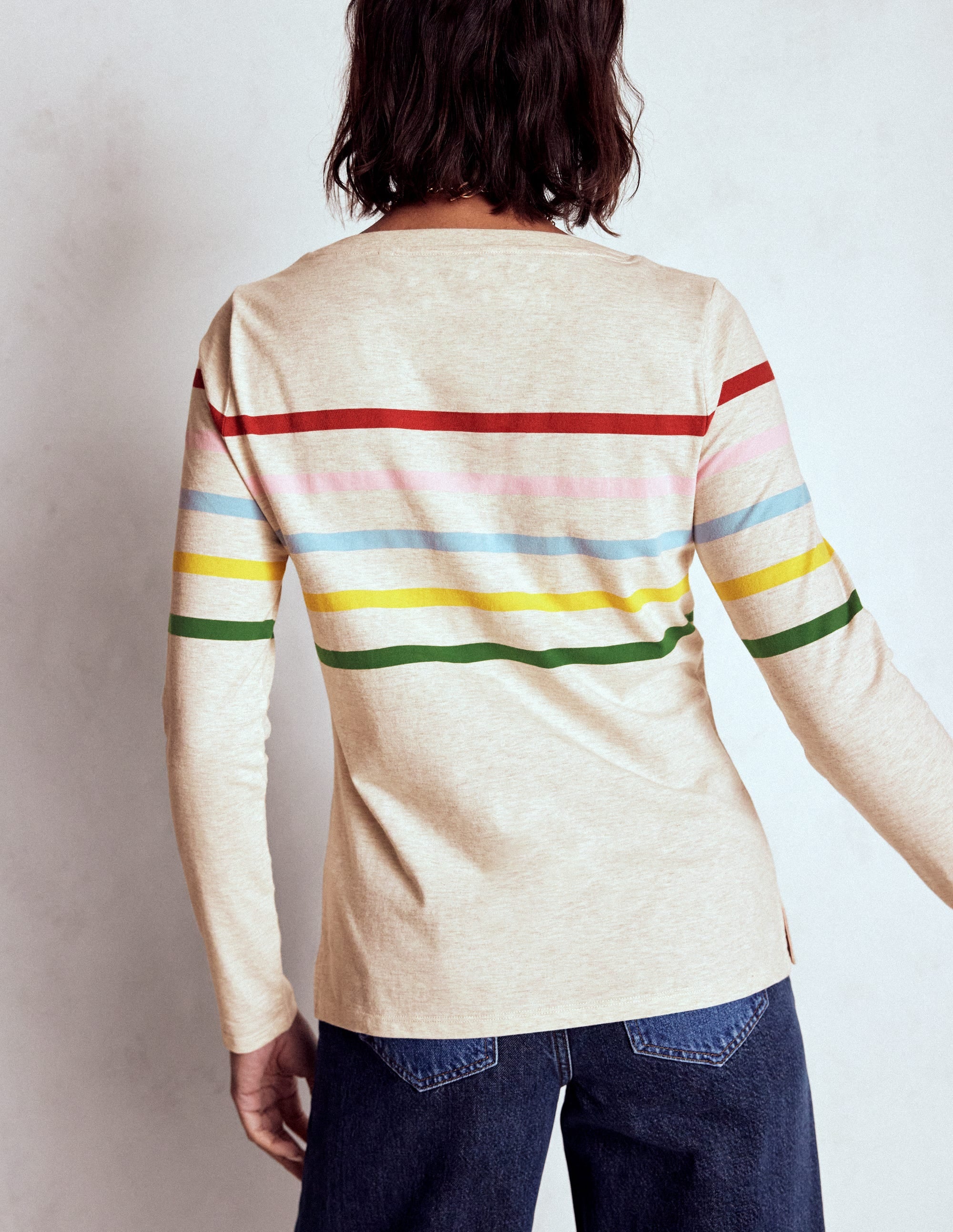 Olivia Long Sleeve Breton-Oatmeal Marl Placed Breton - Image 3