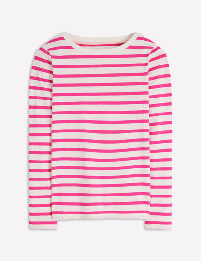 Olivia Long Sleeve Breton-Pink Peony Stripe-4