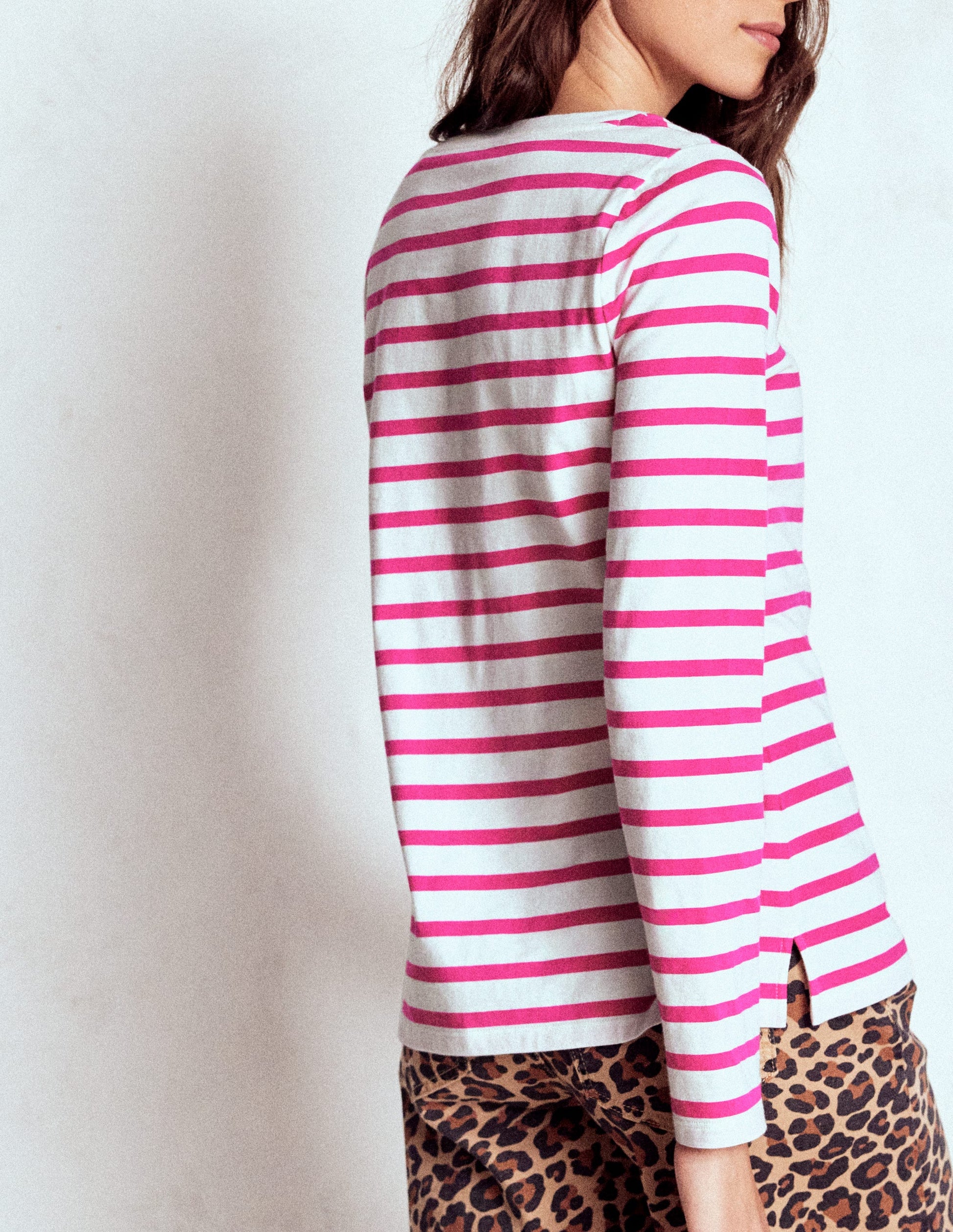 Olivia Long Sleeve Breton-Pink Peony Stripe-2