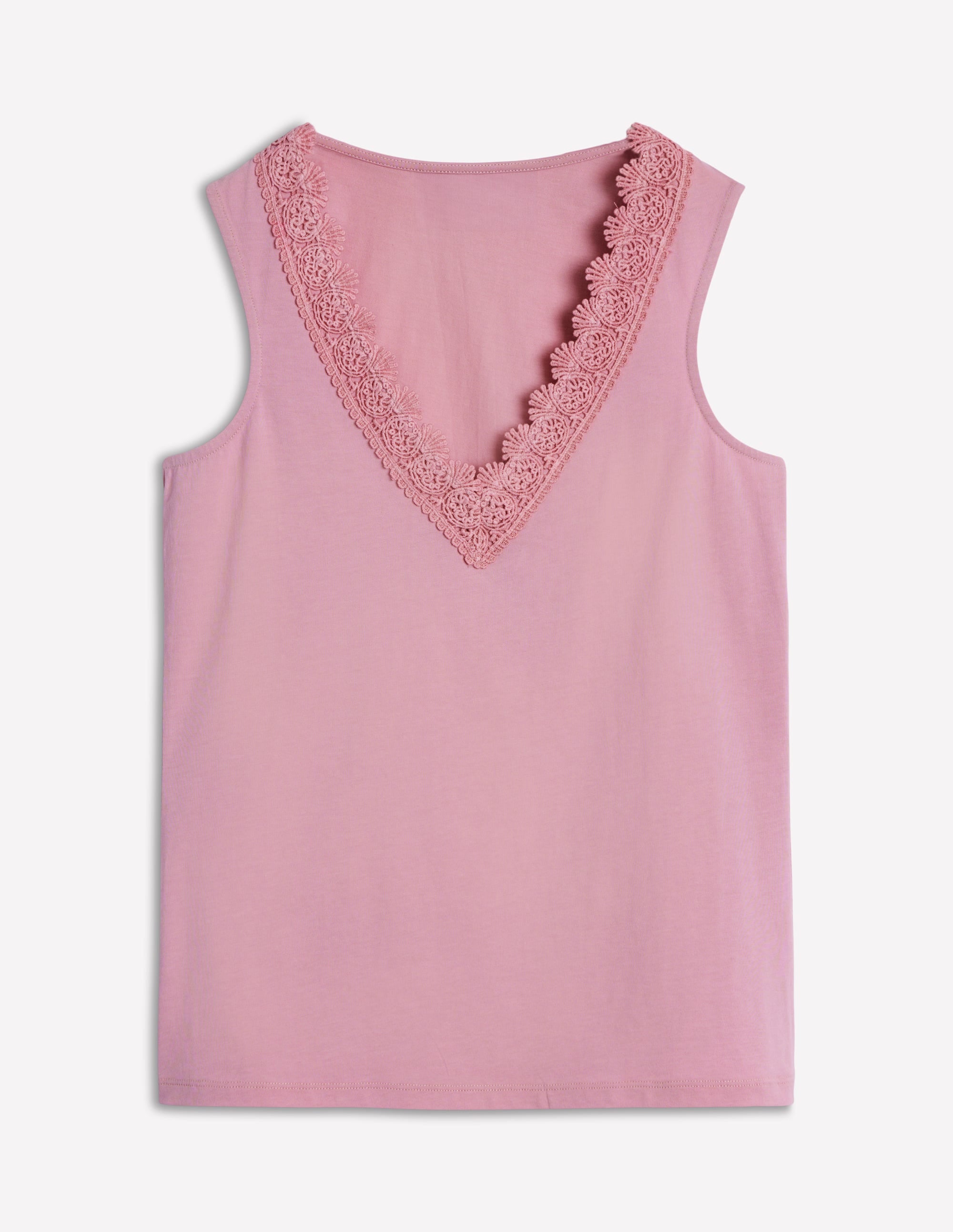 Flora Lace Trim Vest-Iris Pink - Image 4