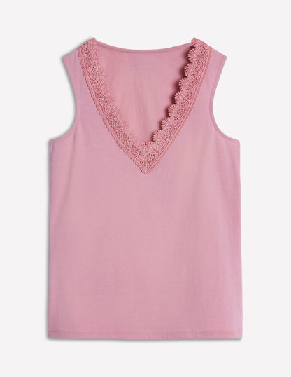 Flora Lace Trim Vest-Iris Pink-4