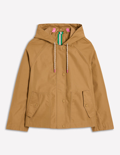 Cropped Rain Mac-Hazelnut Brown-6