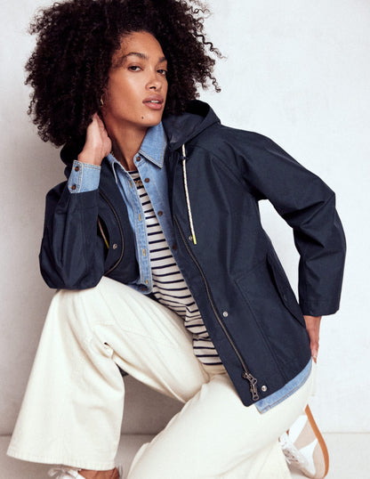 Cropped Rain Mac-Navy-4