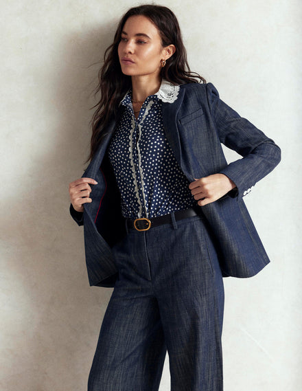Woodbridge Twill Blazer-Indigo