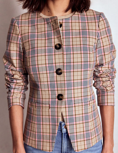 Hampstead Check Blazer-Brown, Pink & Navy  Check-3