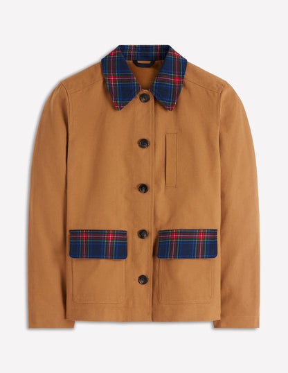 Canvas Barn Jacket-Hazelnut Brown, Check-5
