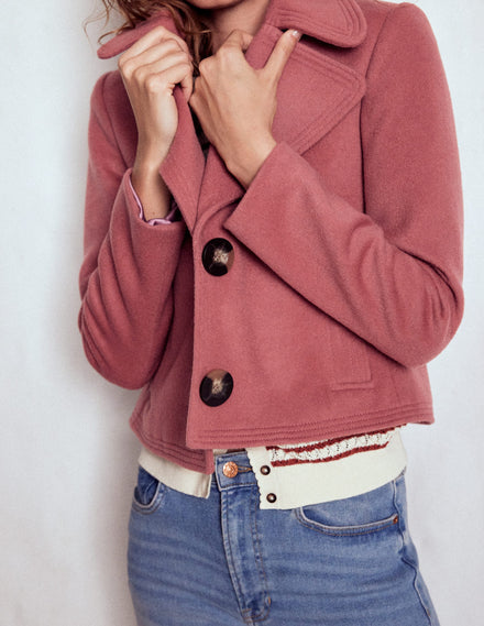 Topstitch Jacket-DUSTY PINK