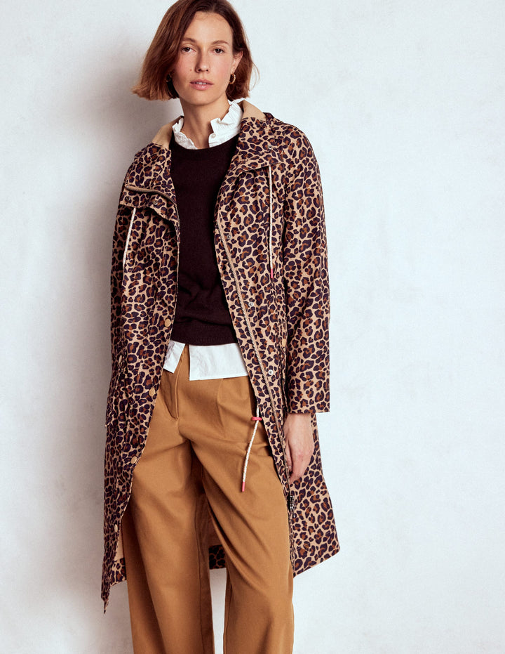 Longline Rain Mac-Multi, Cheetah Pop