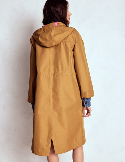 Longline Rain Mac-Hazelnut Brown