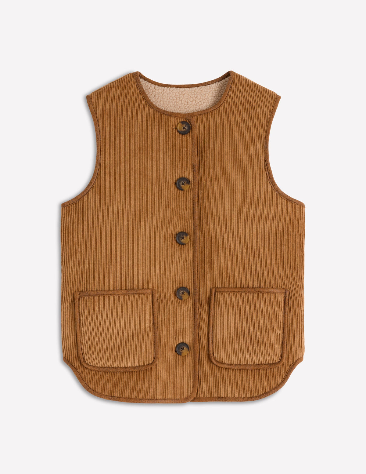 Clerkenwell Reversible Gilet-Hazelnut Brown, Natural - Image 6