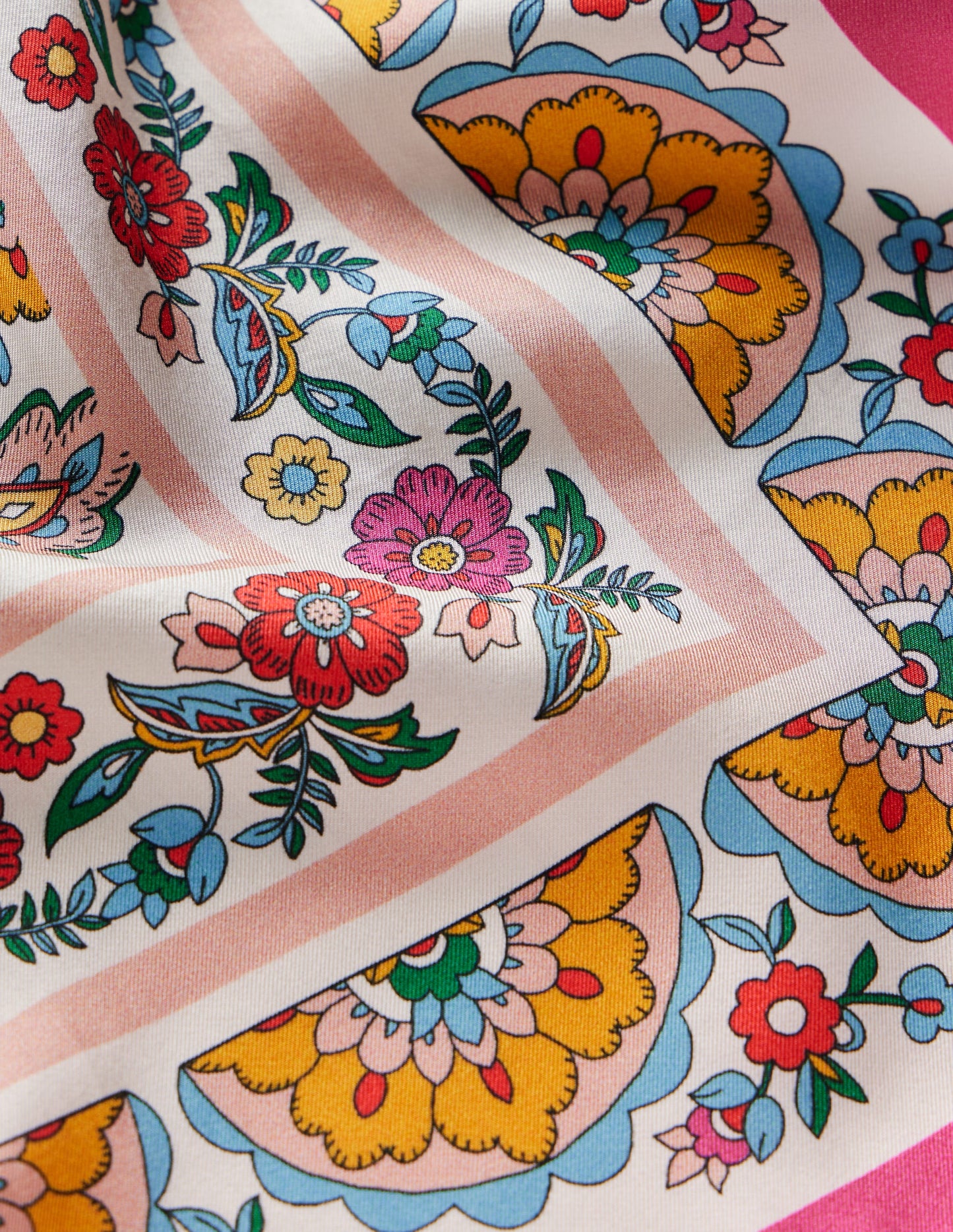 Silk Square Scarf-Multi, Botanical Paisley