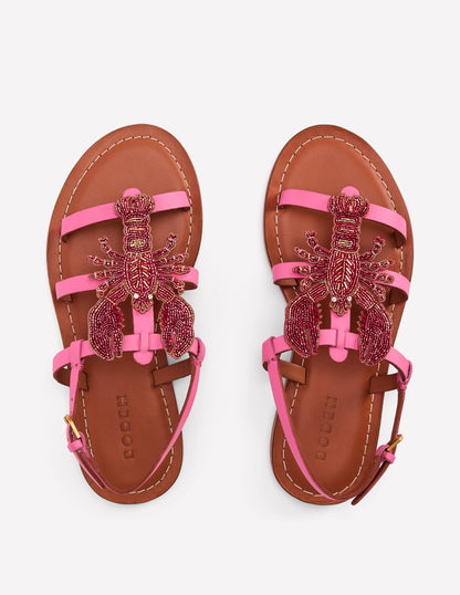 Novelty Beaded Flat Sandals-Lobster-5