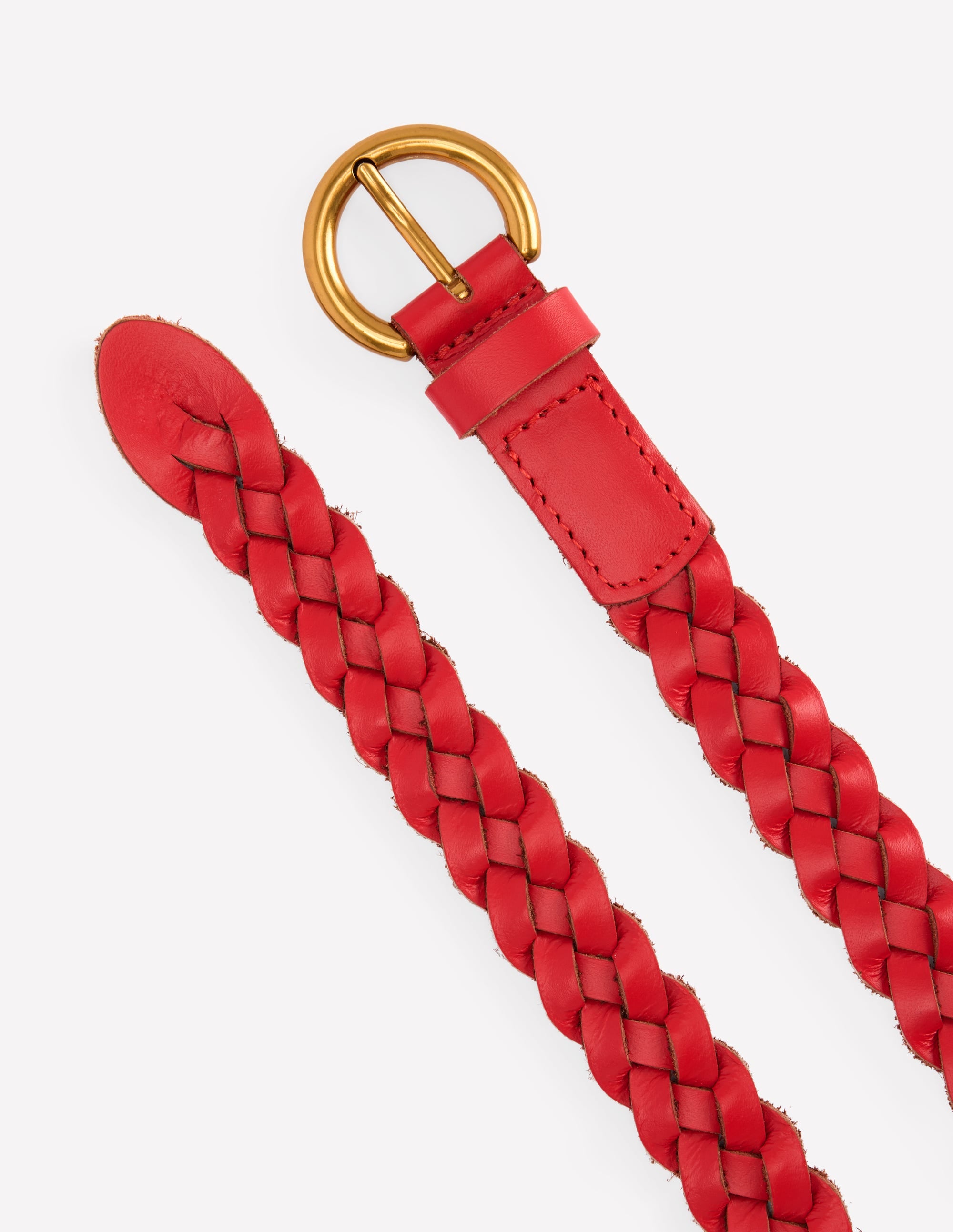 Skinny Plaited Belt-Post Box Red - Image 3