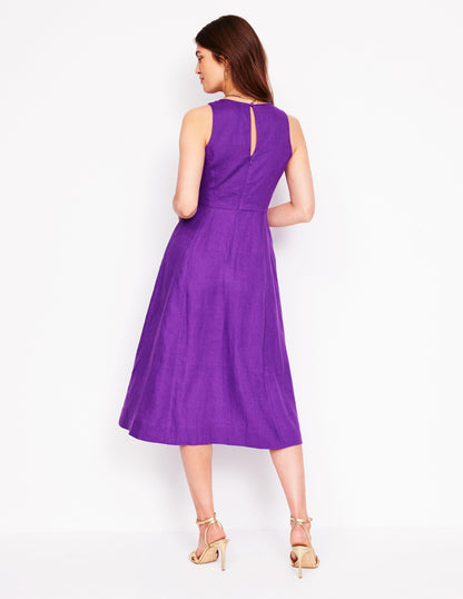 Carla Linen Midi Dress-Royal Purple-4
