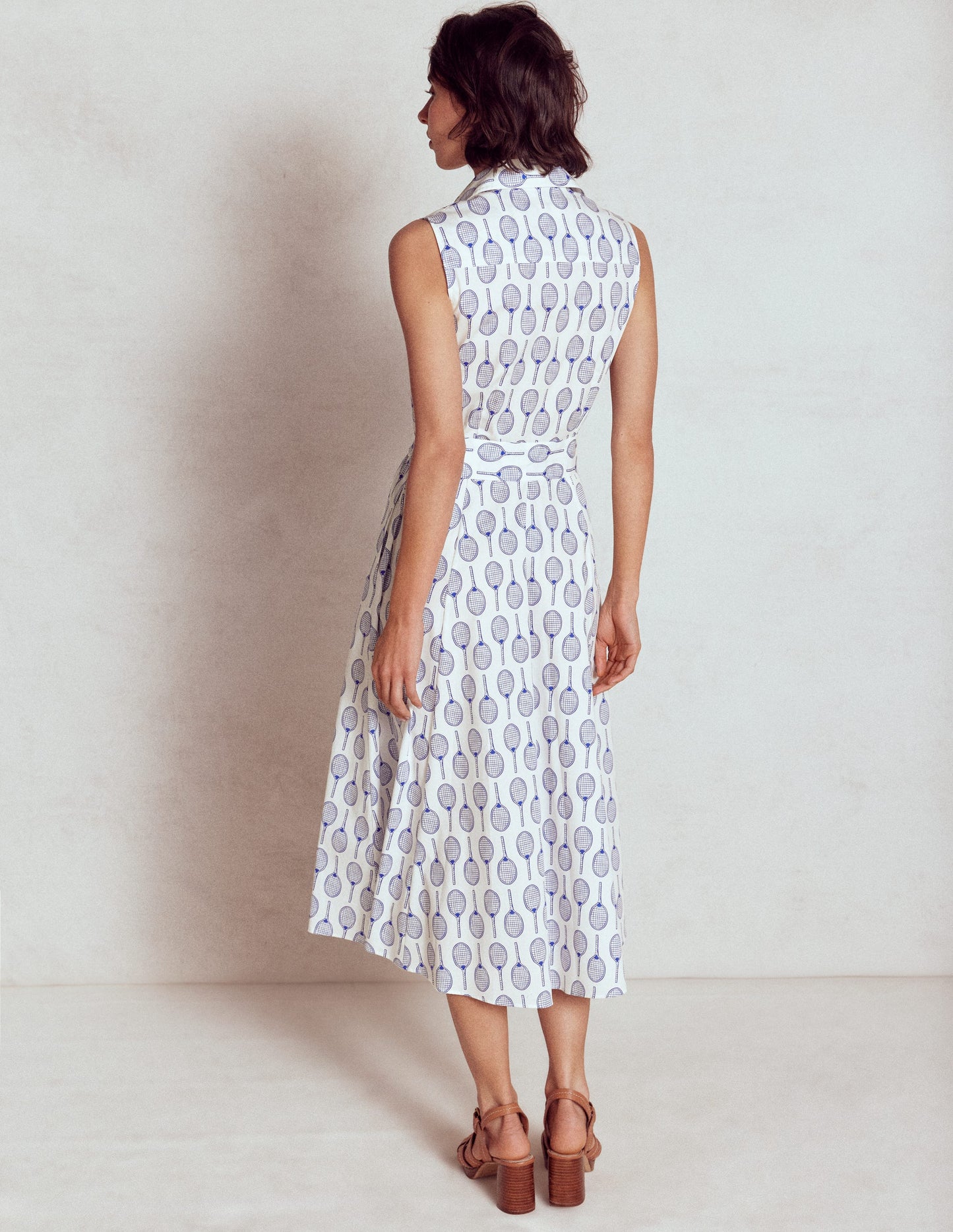 Amy Sleeveless Shirt Dress-Ivory, Tennis