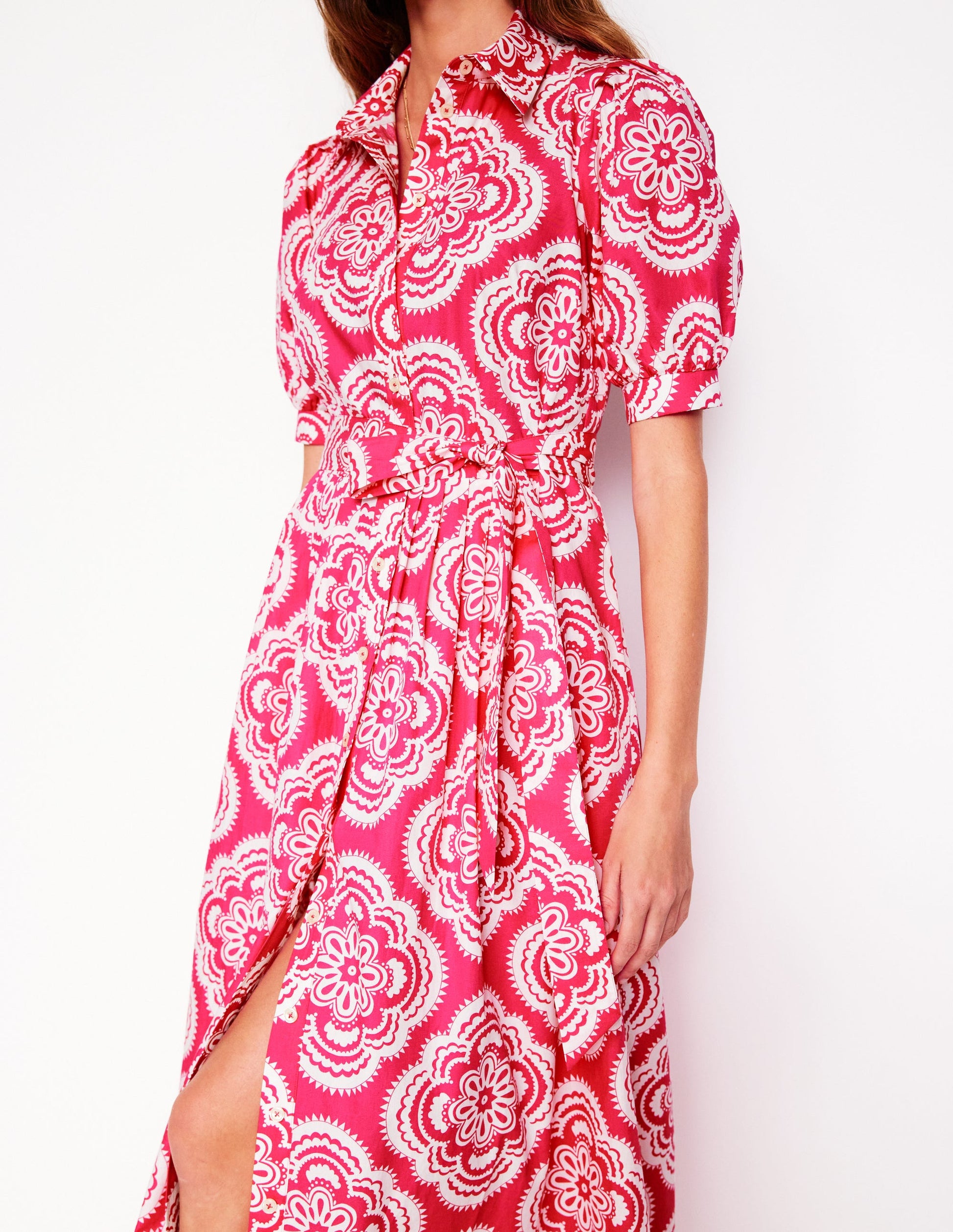 Alexa Maxi Shirt Dress-Pink Peony, Botanic Blush-2