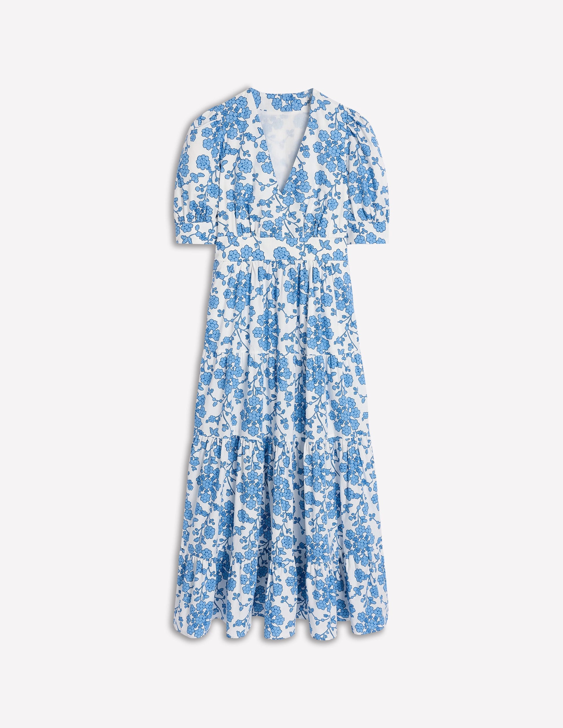 Bella Puff Sleeve Maxi Dress-Ivory, Trailing Yarrow-7