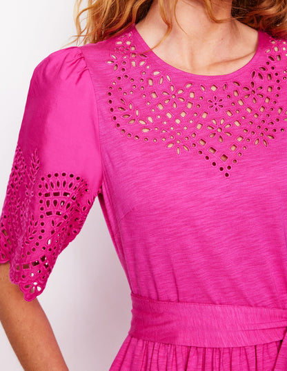 Isabel Broderie Mix maxi Dress-Cosmos Pink-2