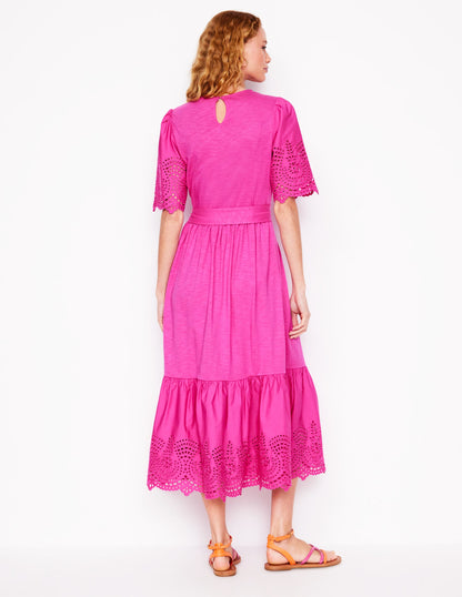 Isabel Broderie Mix maxi Dress-Cosmos Pink-3