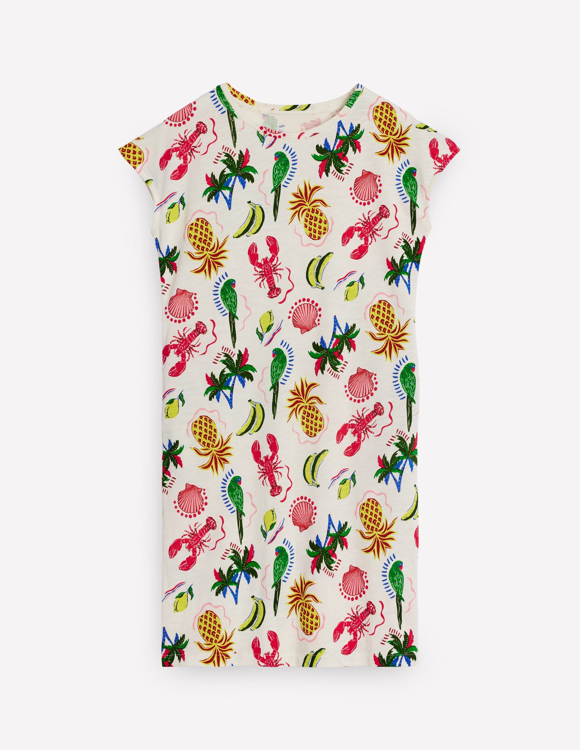 Leah Jersey T-shirt Dress-Tropical Bonanza Vine-5