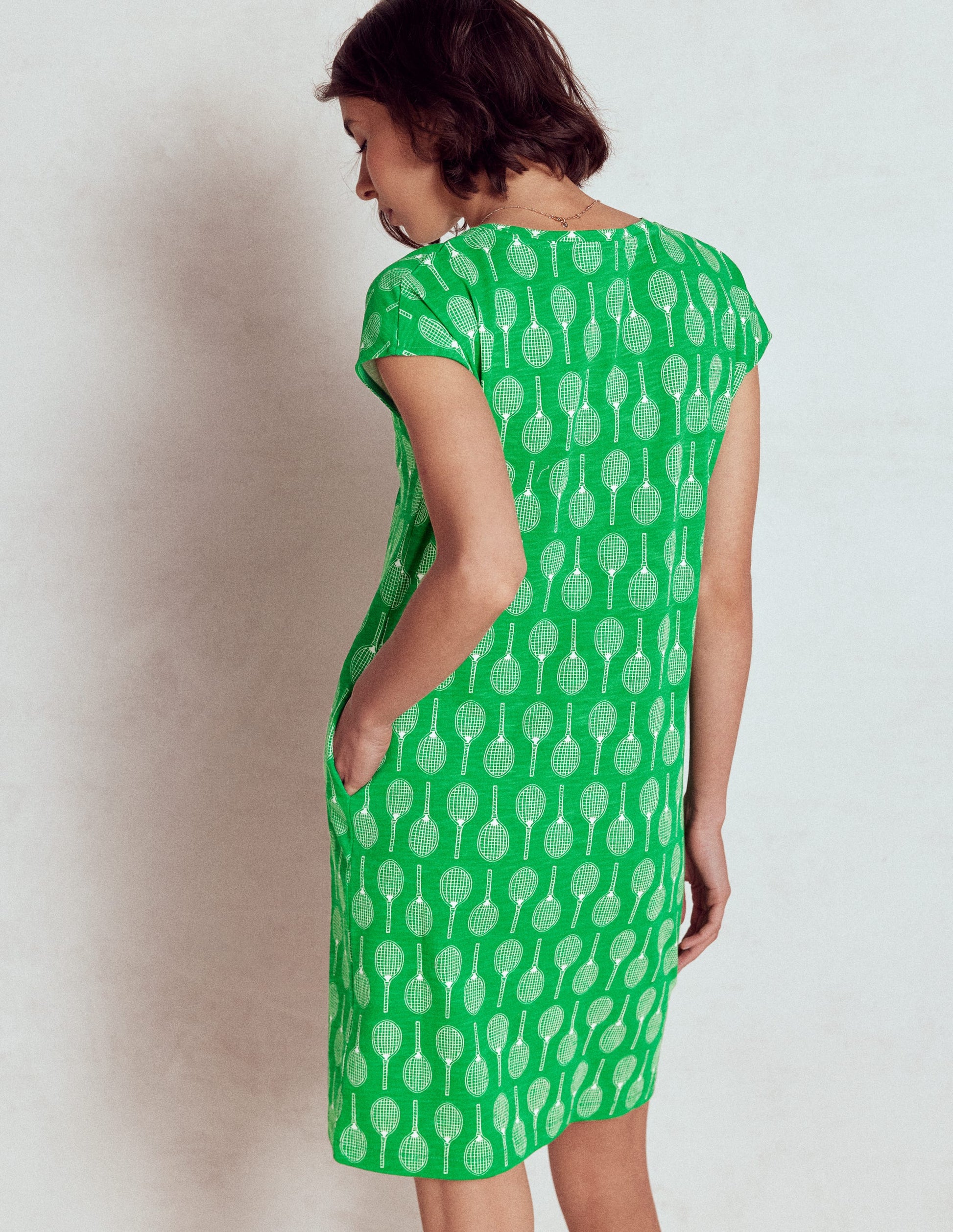 Leah Jersey T-shirt Dress-Rich Emerald, Tennis-3