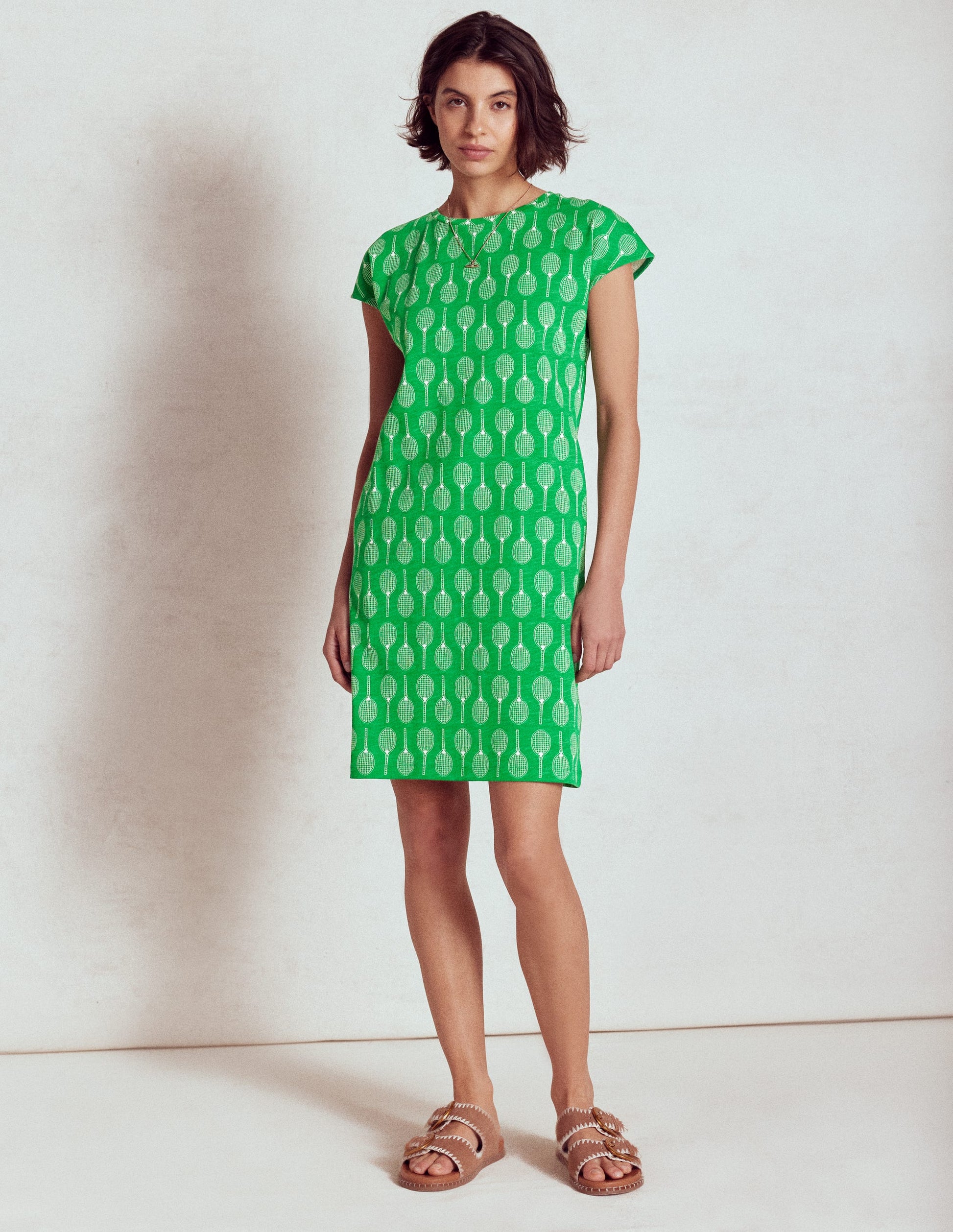 Leah Jersey T-shirt Dress-Rich Emerald, Tennis-4