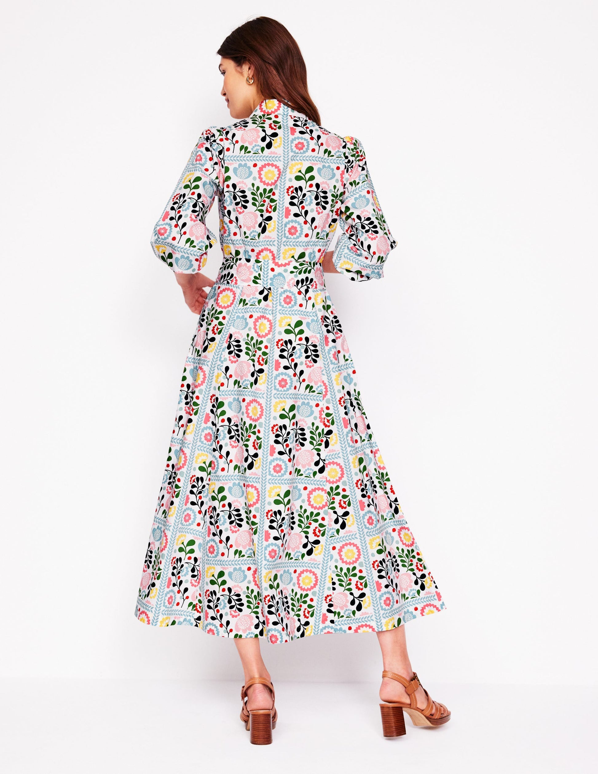 clara cotton shirt dress Clara Linen Blend Shirt Dress - Multi, Tropical Bonanza