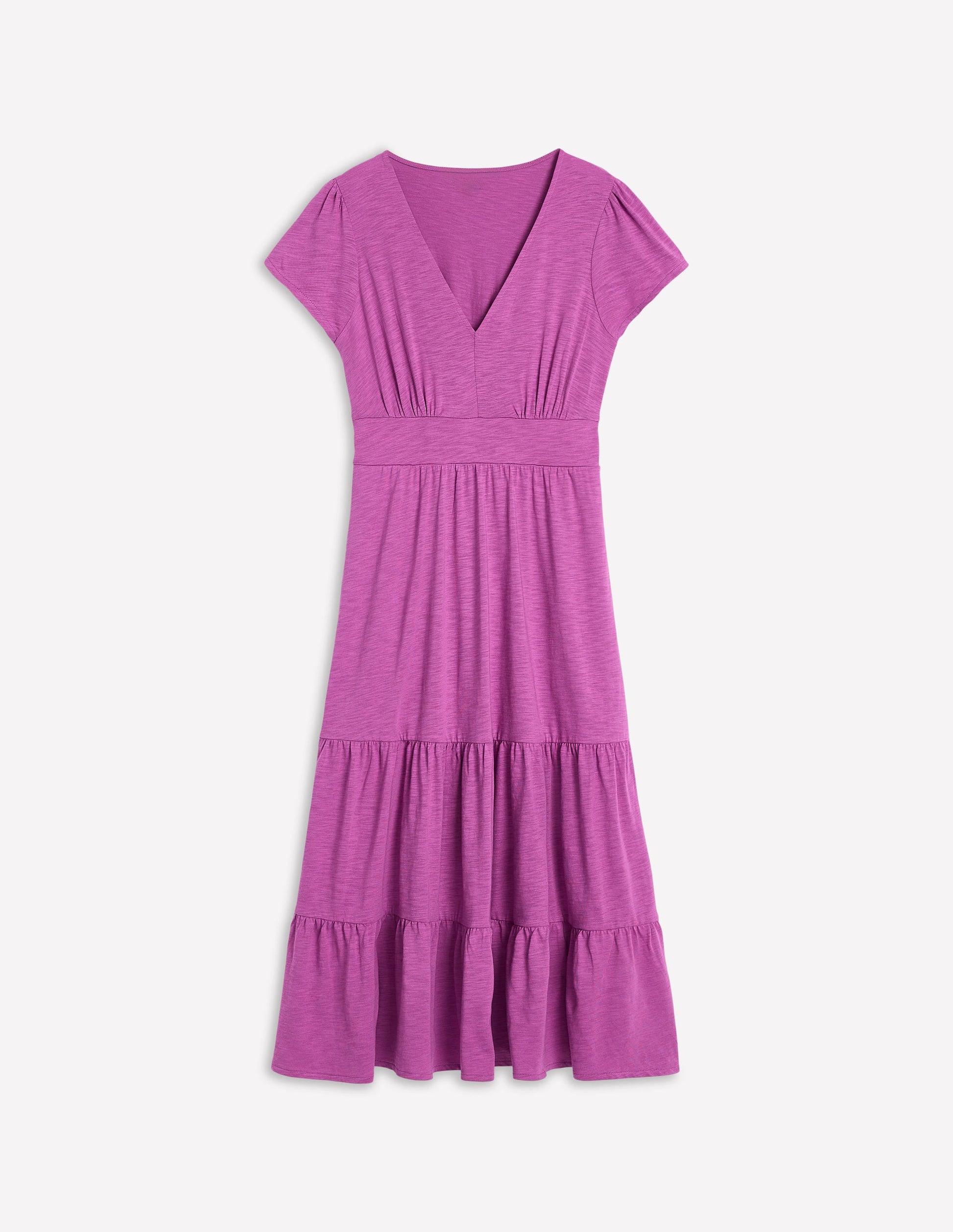 Eloise Tiered Jersey Dress-Foxglove Purple-7