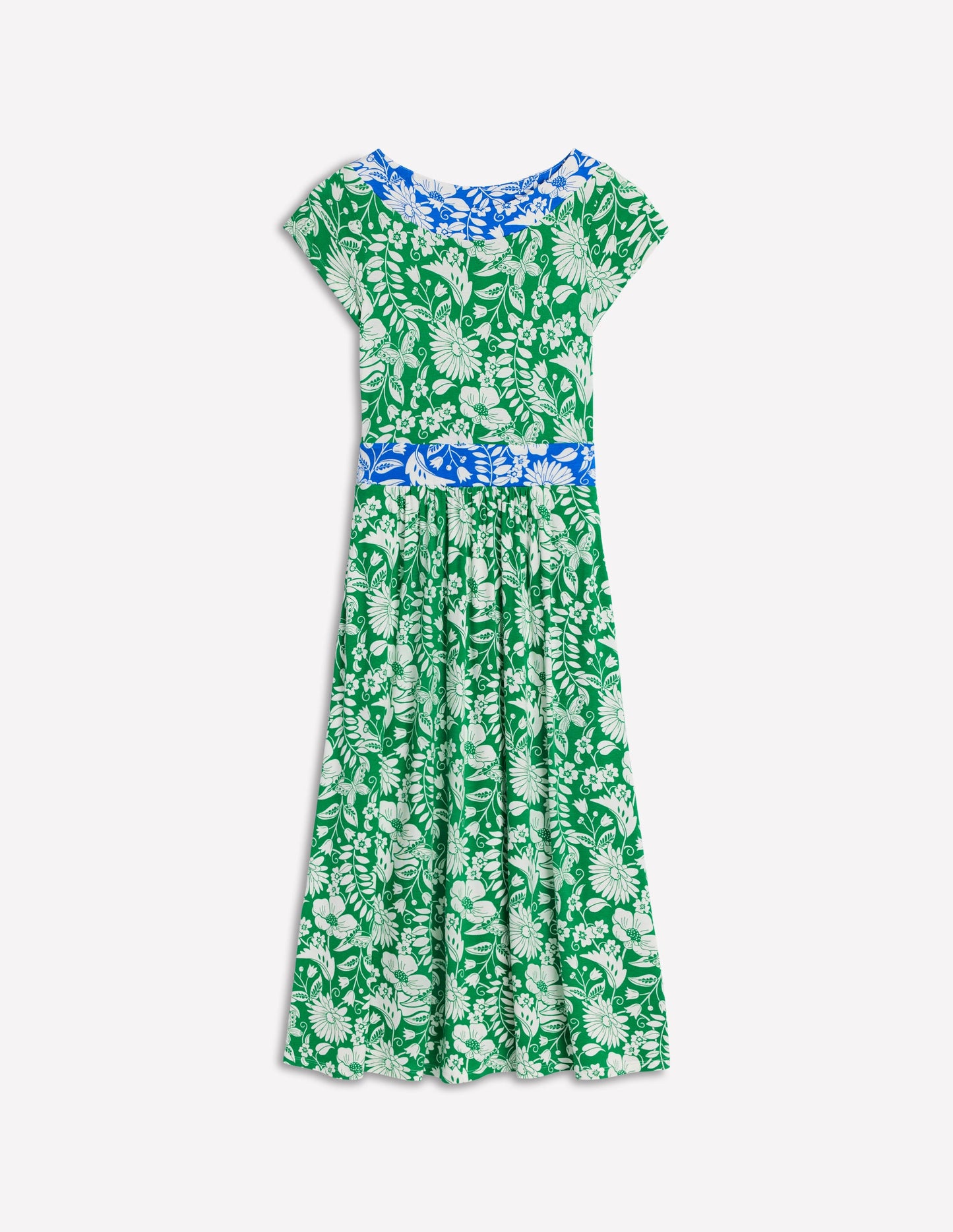 Melanie Jersey Midi Dress-Rich Emerald, Wildflower Trail