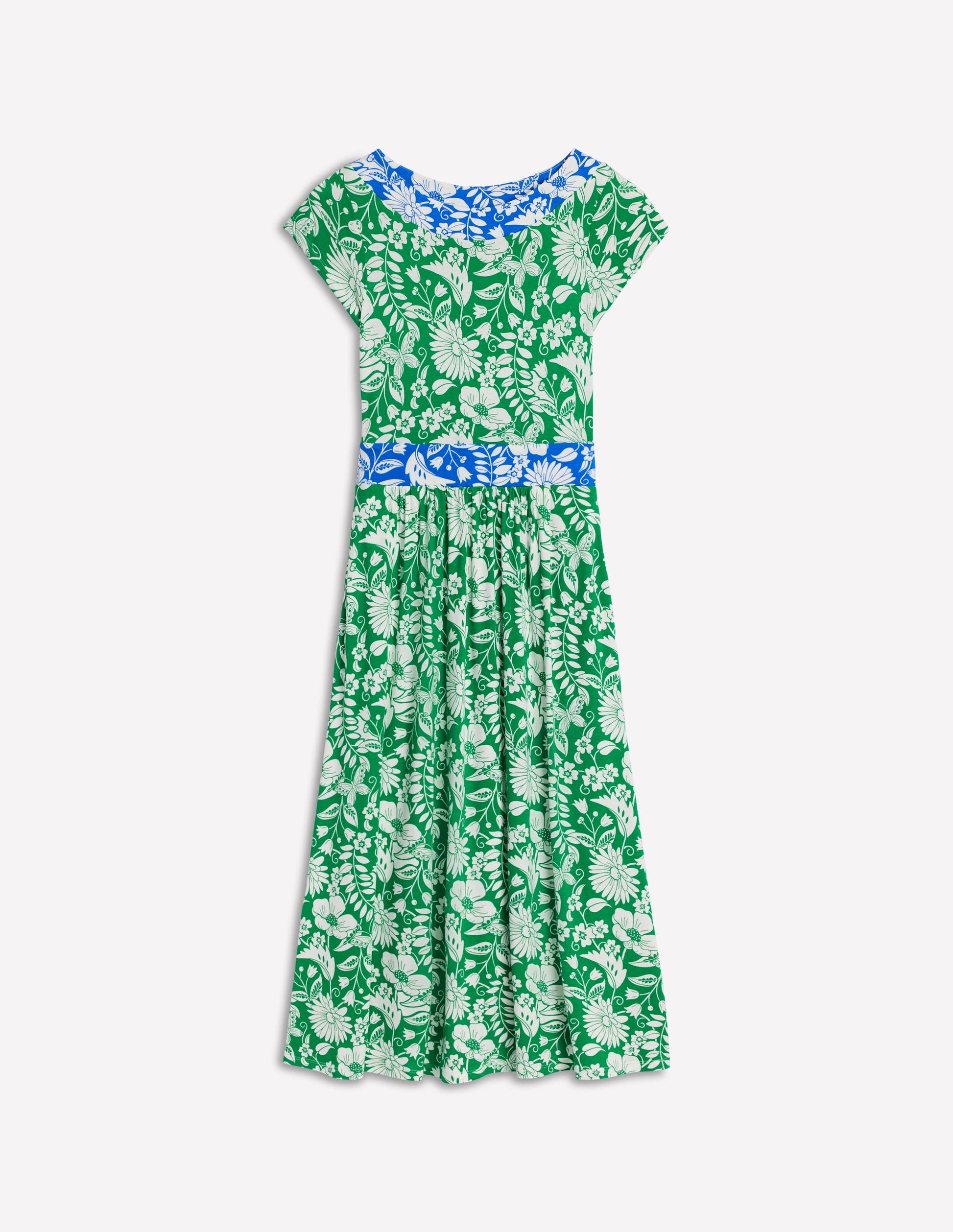 Melanie Jersey Midi Dress-Rich Emerald, Wildflower Trail-5